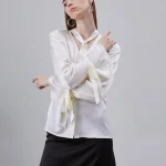 Áo sơ mi lụa thắt nơ cao cấp HANavixir